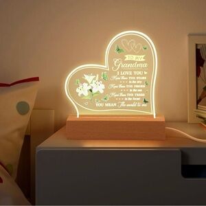 Grandmother Gift Heart-Shaped LED Night Light